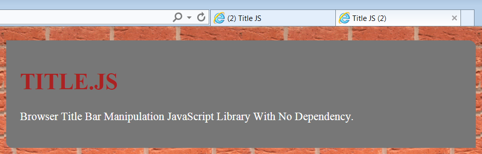 Change Browser Title Bar with JavaScript library